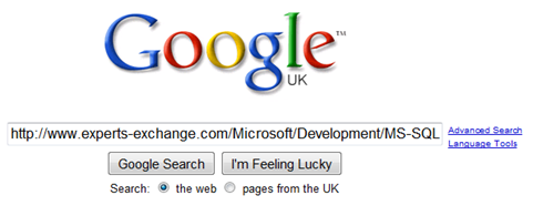 google-search-experts-exchange-url