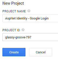 Google Developer Console - New Project