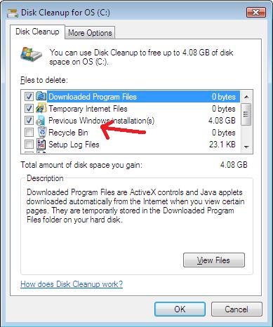 Disk Cleanup - Select Previous Windows Installation(s)